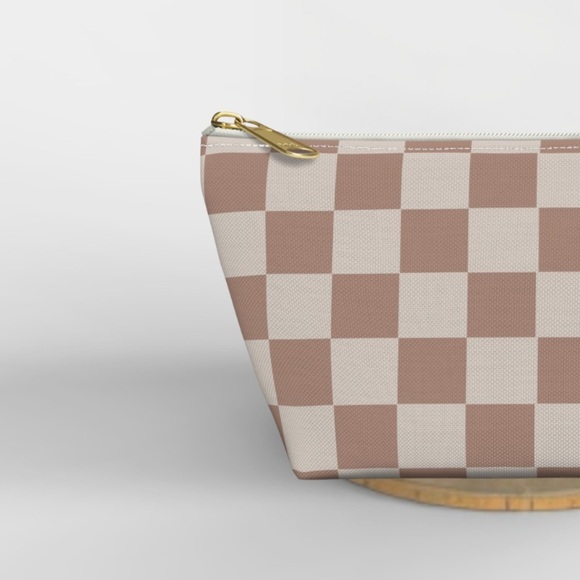 Checkered Tan and Cream Mini Bag - Picture 2 of 3